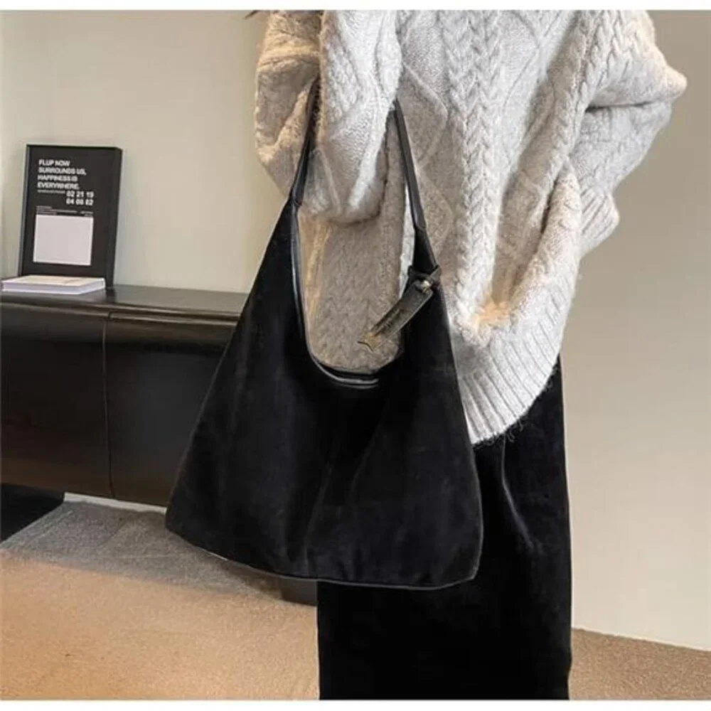 Suede Tote Bag Shoulder Purse Work Hobo Handbags Fall - Picture 5 of 7